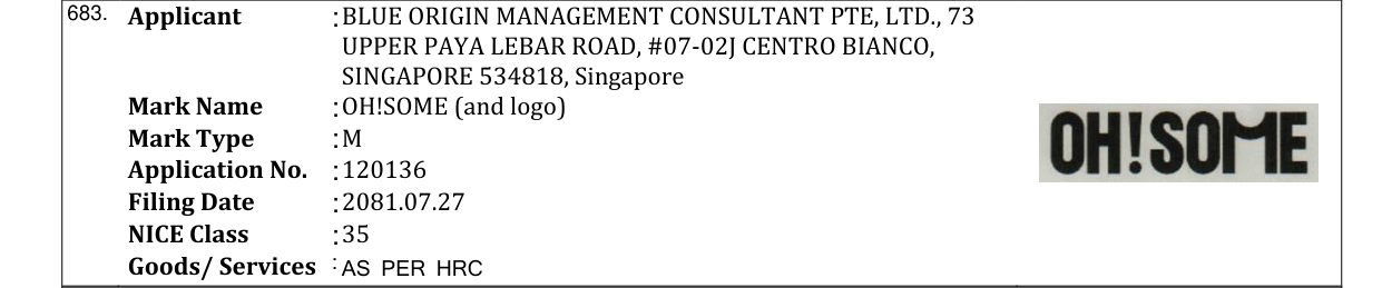 Original bulletin entry for OH!SOME (and logo)