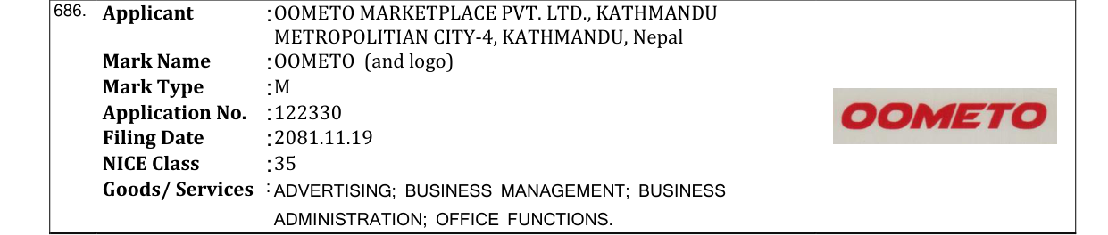 Original bulletin entry for OOMETO (and logo)