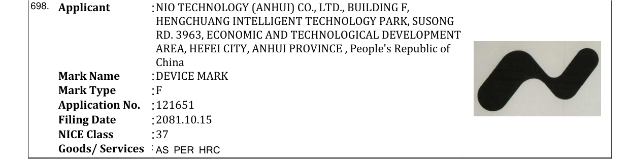 Original bulletin entry for DEVICE MARK