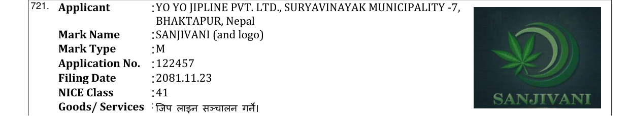 Original bulletin entry for SANJIVANI (and logo)