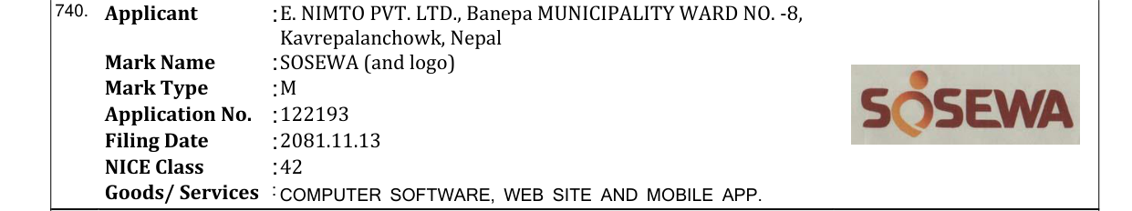 Original bulletin entry for SOSEWA (and logo)