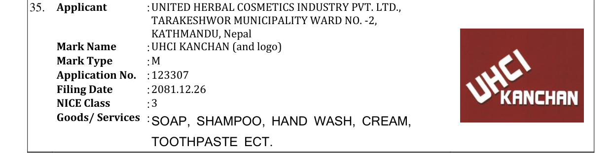 Original bulletin entry for UHCI KANCHAN (and logo)