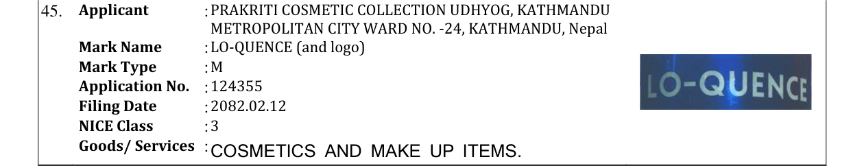 Original bulletin entry for LO-QUENCE (and logo)