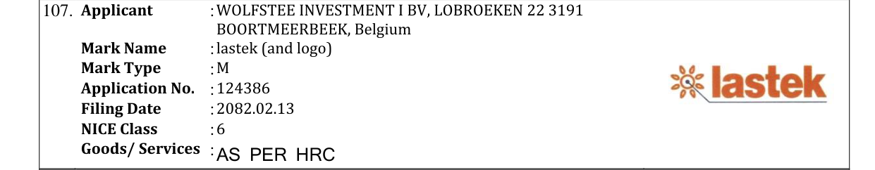 Original bulletin entry for lastek (and logo)