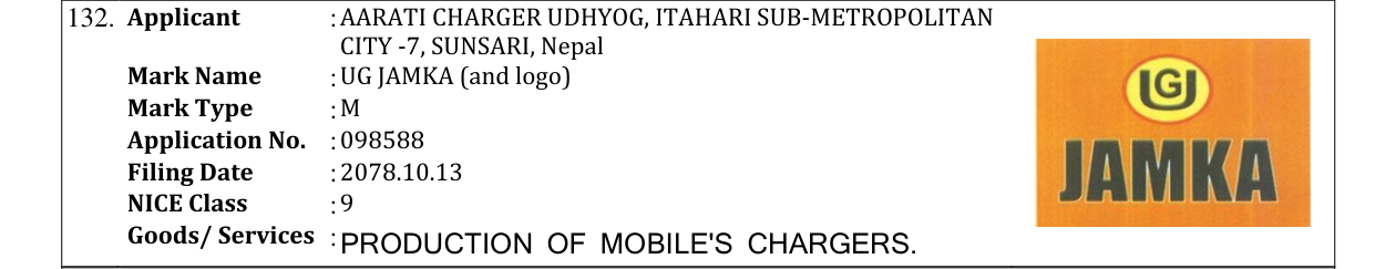 Original bulletin entry for UG JAMKA (and logo)