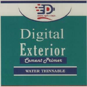 DIGITAL EXTERIOR CEMENT PRIMER (and logo) trademark logo