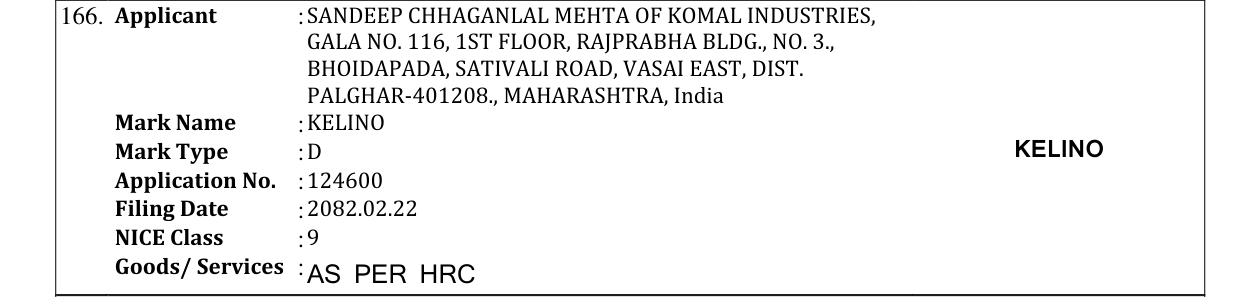 Original bulletin entry for KELINO
