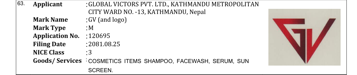 Original bulletin entry for GV (and logo)