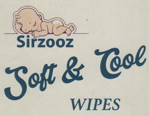SIRZOOZ SOFT & COOL WIPES (and logo) trademark logo