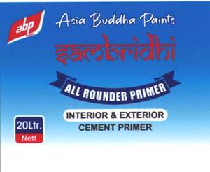 ABP SAMBRIDHI CEMENT PRIMER (and logo) trademark logo