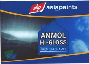 ABP ANMOL HI-GLOSS PREMIUM ENAMEL (and logo) trademark logo
