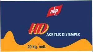 ABP HD ACRYLIC DISTEMPER (and logo) trademark logo