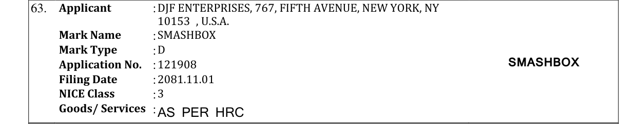 Original bulletin entry for SMASHBOX