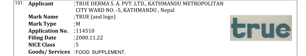 Original bulletin entry for TRUE (and logo)