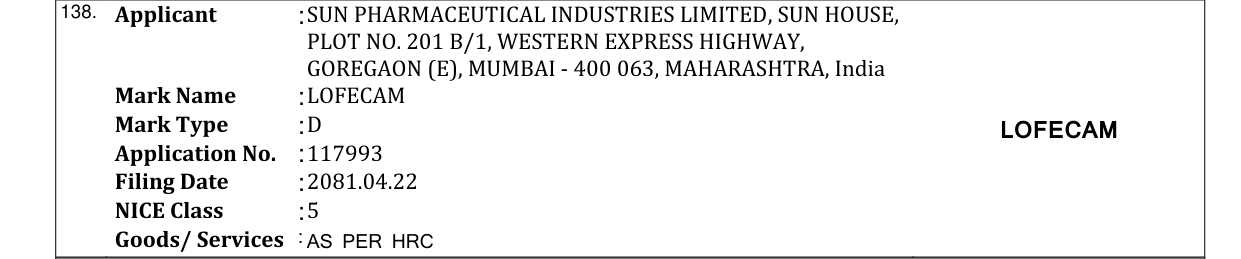 Original bulletin entry for LOFECAM