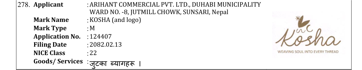 Original bulletin entry for KOSHA (and logo)