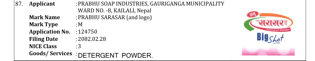Original bulletin entry for PRABHU SARASAR (and logo)