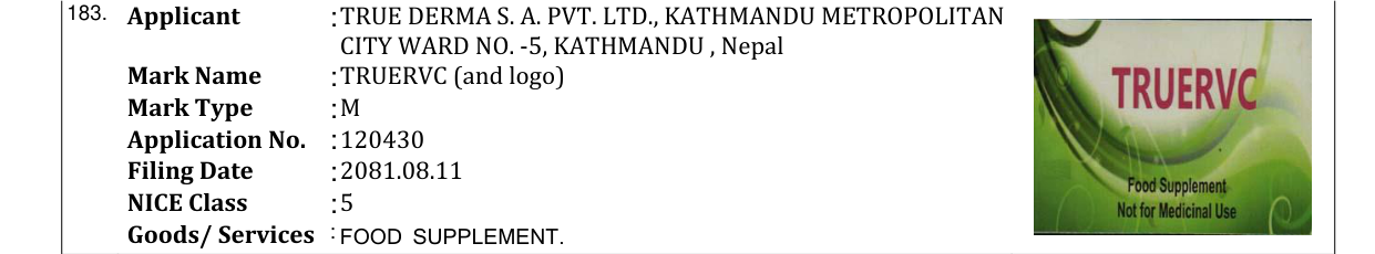 Original bulletin entry for TRUERVC (and logo)