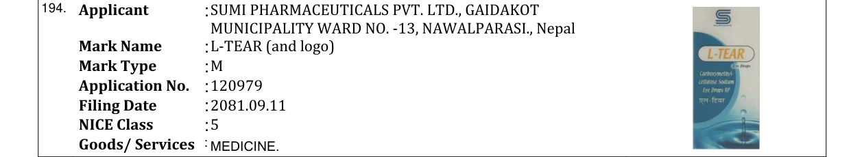 Original bulletin entry for L-TEAR (and logo)