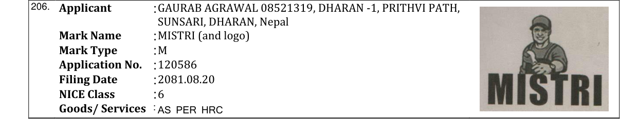 Original bulletin entry for MISTRI (and logo)