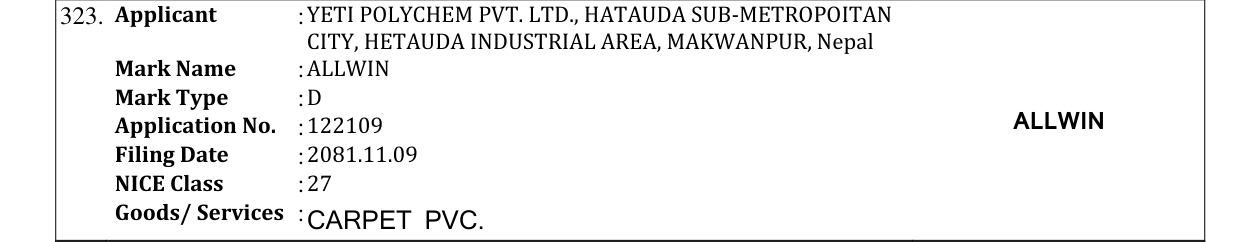 Original bulletin entry for ALLWIN