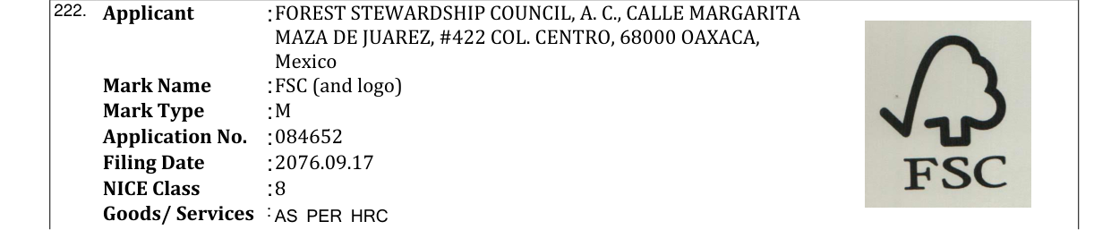 Original bulletin entry for FSC (and logo)