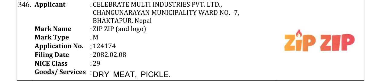 Original bulletin entry for ZIP ZIP (and logo)