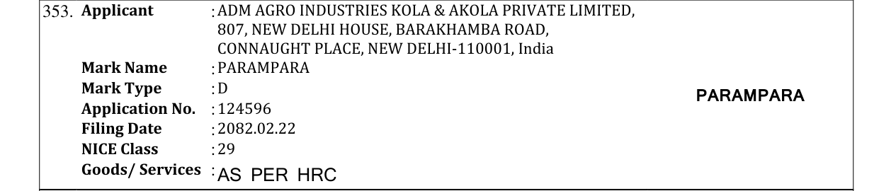 Original bulletin entry for PARAMPARA