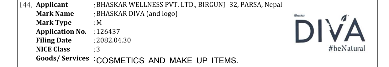 Original bulletin entry for BHASKAR DIVA (and logo)