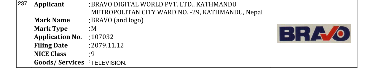 Original bulletin entry for BRAVO (and logo)