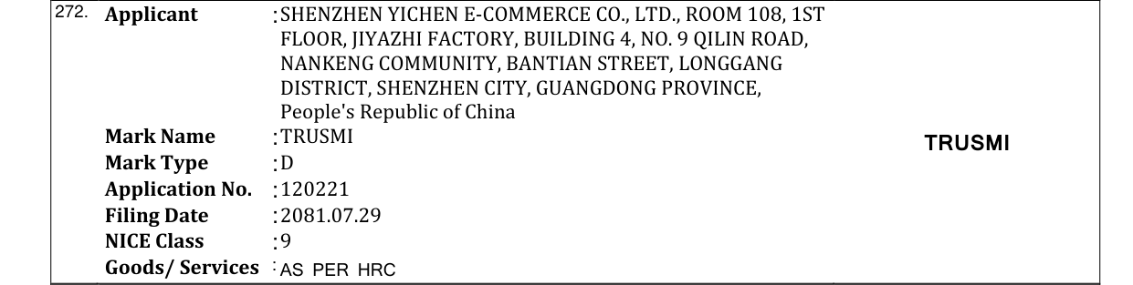 Original bulletin entry for TRUSMI TRUSMI