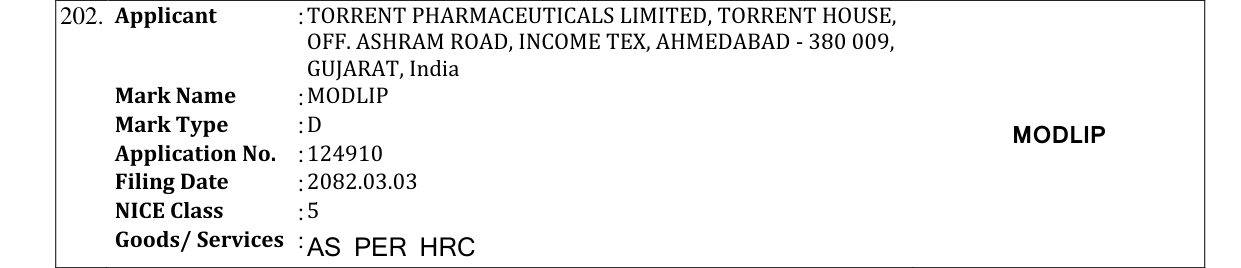 Original bulletin entry for MODLIP