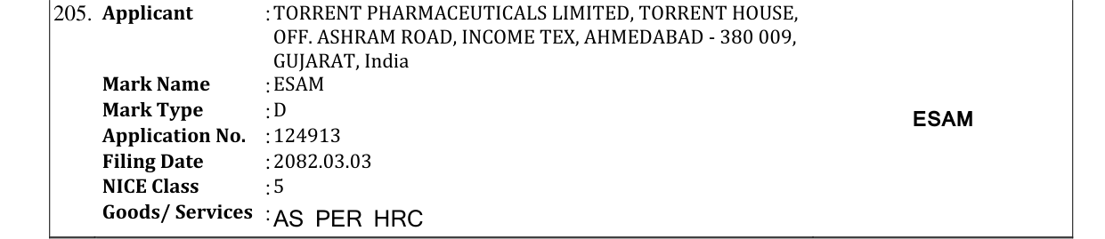 Original bulletin entry for ESAM