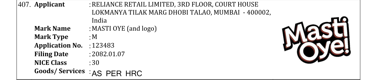 Original bulletin entry for MASTI OYE (and logo)