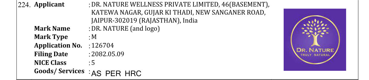 Original bulletin entry for DR. NATURE (and logo)