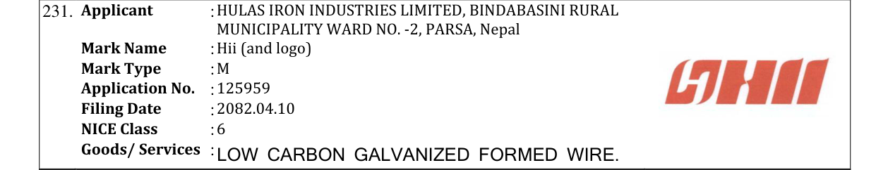 Original bulletin entry for Hii (and logo)