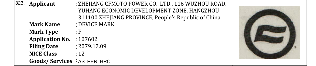 Original bulletin entry for DEVICE MARK
