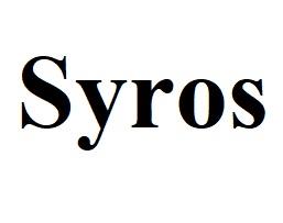 Syros (and logo) trademark logo