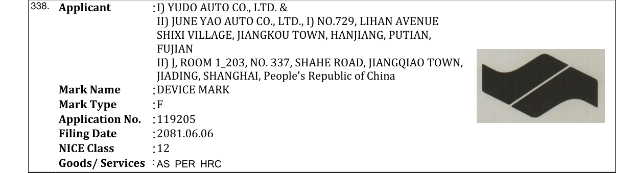 Original bulletin entry for DEVICE MARK