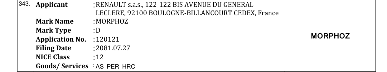 Original bulletin entry for MORPHOZ