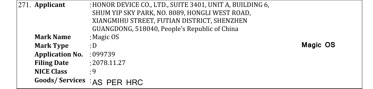 Original bulletin entry for Magic OS