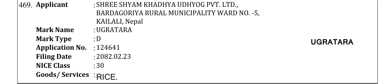 Original bulletin entry for UGRATARA