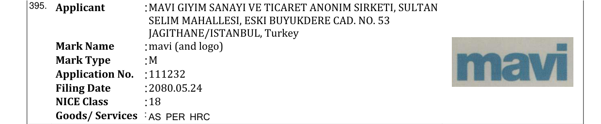 Original bulletin entry for mavi (and logo)