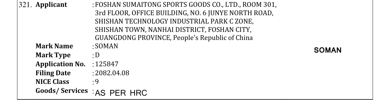 Original bulletin entry for SOMAN SOMAN