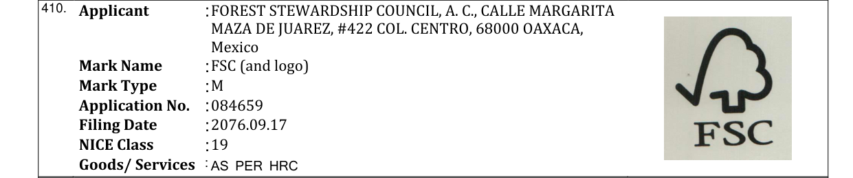 Original bulletin entry for FSC (and logo)