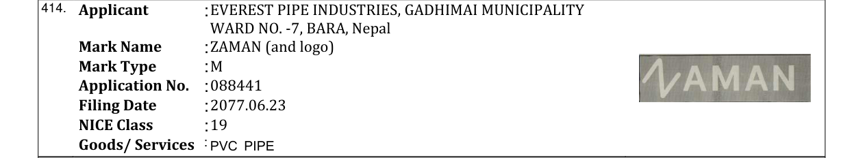 Original bulletin entry for ZAMAN (and logo)