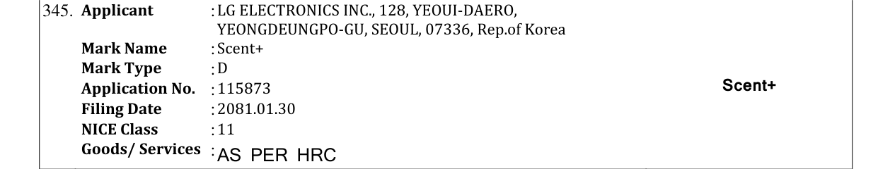 Original bulletin entry for Scent+