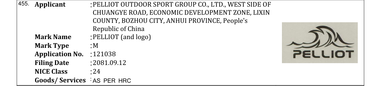 Original bulletin entry for PELLIOT (and logo)