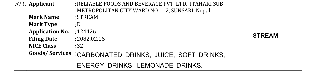 Original bulletin entry for STREAM