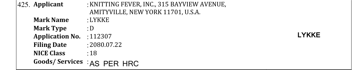 Original bulletin entry for LYKKE